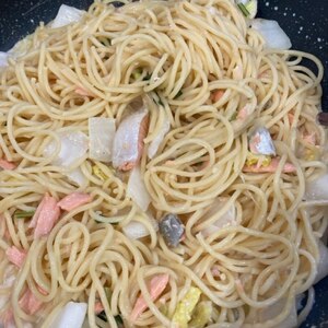 サーモンと白菜の和風クリームパスタ